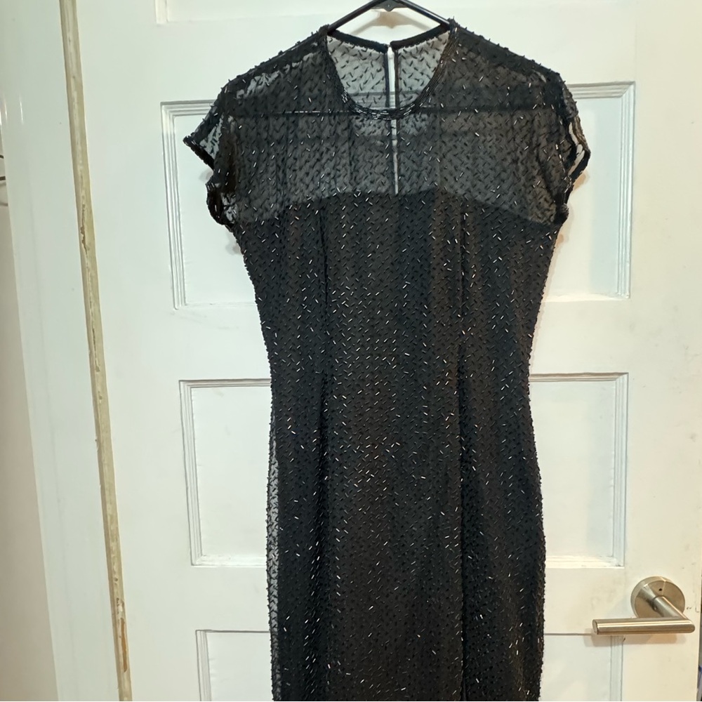 Elegant Black Sheer Women's Dress